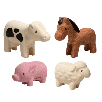 Image showing the Animal Farm Set of 4 Wooden Toys, Multi product.