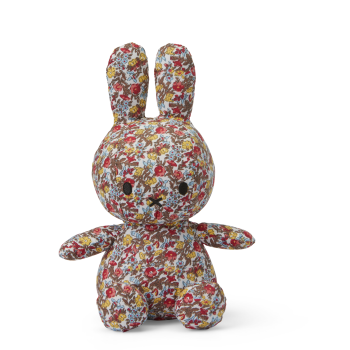 Image showing the Miffy Sitting Ditsy Flower Soft Toy, 23cm, Red product.