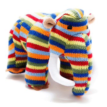 Image showing the Woolly Mammoth Knitted Dinosaur Rattle product.