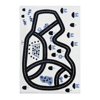 Image showing the Race Track Rug, 135 x 190cm, Blue product.
