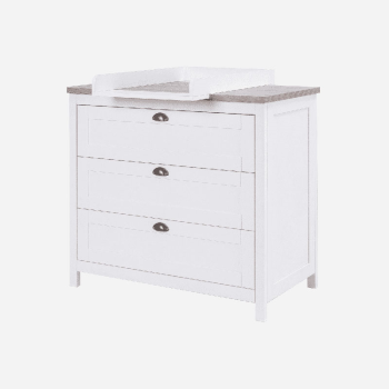 Image showing the Verona Chest of Drawers with Changing Unit, White/Oak product.