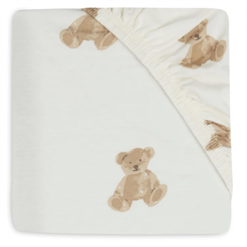 Image showing the Jersey Cot Fitted Sheet, Teddy Bear product.