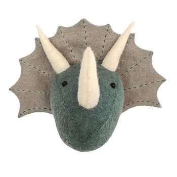 Image showing the Triceratops Head Mini Felt Animal Wall Decoration, BLue product.