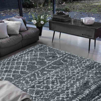 Image showing the Alto Moroccan Style Rug, 120 x 170cm, Grey & Cream product.
