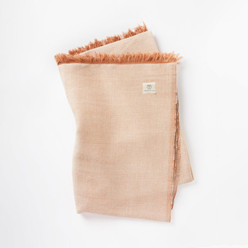 Image showing the Organic Cotton Chambray Yoga Blanket, 230 x 150cm, Desert Sand product.