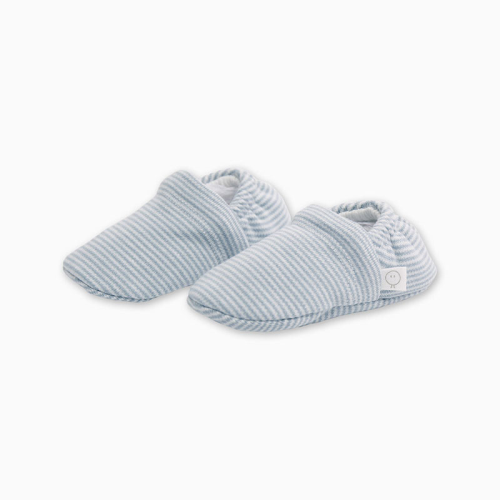 Image showing the Baby Booties, 0 - 3 Months, Blue Stripe product.
