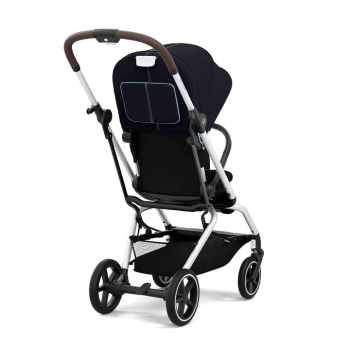 Image showing the Eezy S Twist Compact Pushchair with Rotating Seat, Silver/Ocean Blue product.