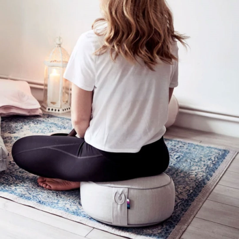 Image showing the Organic Cotton Meditation Cushion, Grey Ice product.