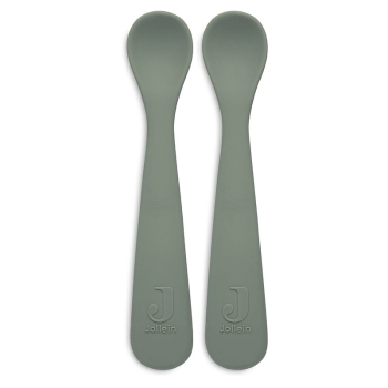 Image showing the Pack of 2 Silicone Spoons, Ash Green product.