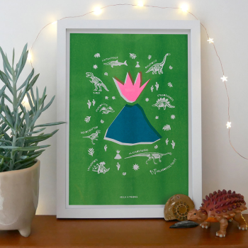 Image showing the Dinosaur Riso Print, A3, Green product.