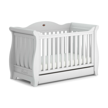 Image showing the Sleigh Royale Cot Bed, White product.